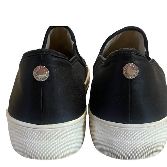 Steve Madden Black 9 Glade Black Satin Slip-On Sneakers - Picture 6 of 14